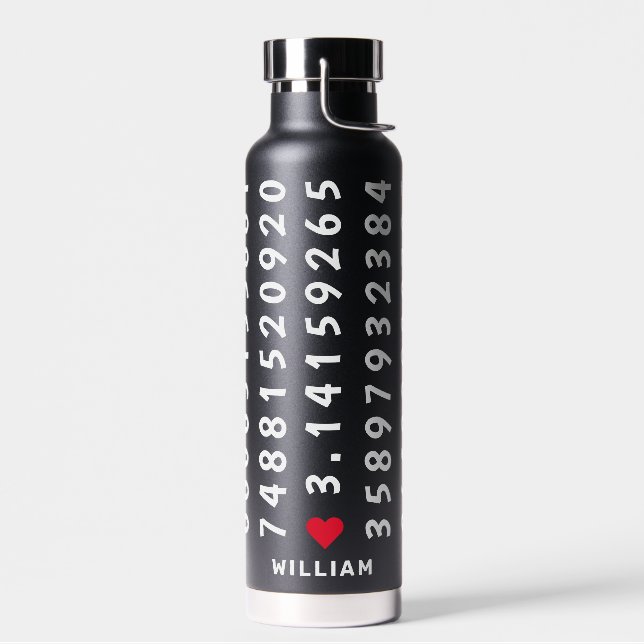 100 Ziffern des Pi Pattern Math Lovers Individuell Trinkflasche (Links)