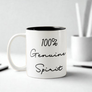 100 %-Zitat zum echten Geist Zweifarbige Tasse