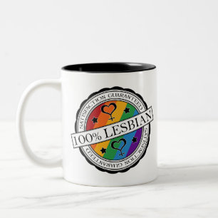 100% Zufriedenheit garantiert Lesben Pride Regenbo Zweifarbige Tasse