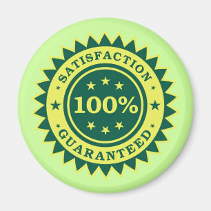 100% Zufriedenheit Garantierte Aufkleber Magnet