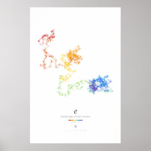100k Ziffern der Eulerschen Zahl (hell) Poster