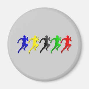 100m 200m 400m 800m Läufer-Laufen laufen gelassen Magnet