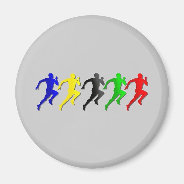 100m 200m 400m 800m Läufer laufen Magnet (Vorne)