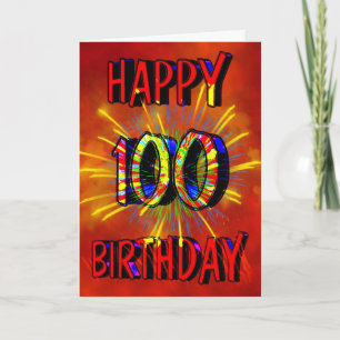 100th Birthday Fireworks Karte