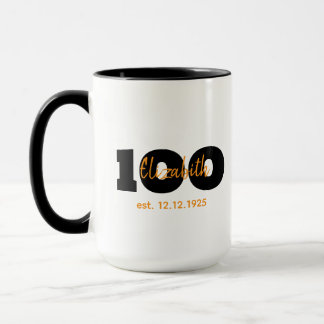 100th Birthday Mug,Milestone Gift,Name & Date Tasse