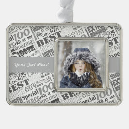 100th Birthday Party Personalized Gifts Rahmen-Ornament Silber