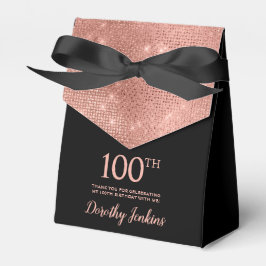 100th Birthday Rose Gold Thank You Favor Box Geschenkschachtel