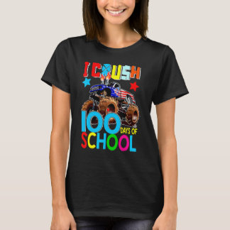 100th Day I Crush 100 Days Of School Monster Truck T-Shirt
