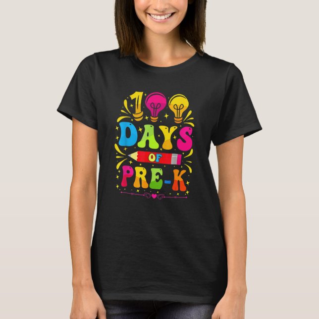 100th Day Of Pre K  100 Days School Teachers Stude T-Shirt (Vorderseite)
