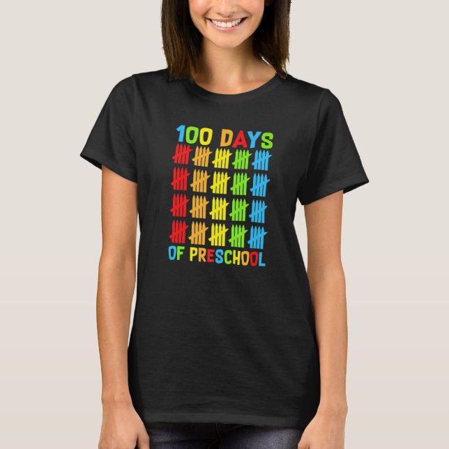 100th Day of Preschool Teachers Child Happy 100 Da T-Shirt (Vorderseite)