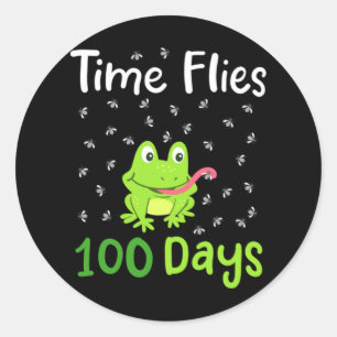100th Day of School 100 Days 34 Runder Aufkleber