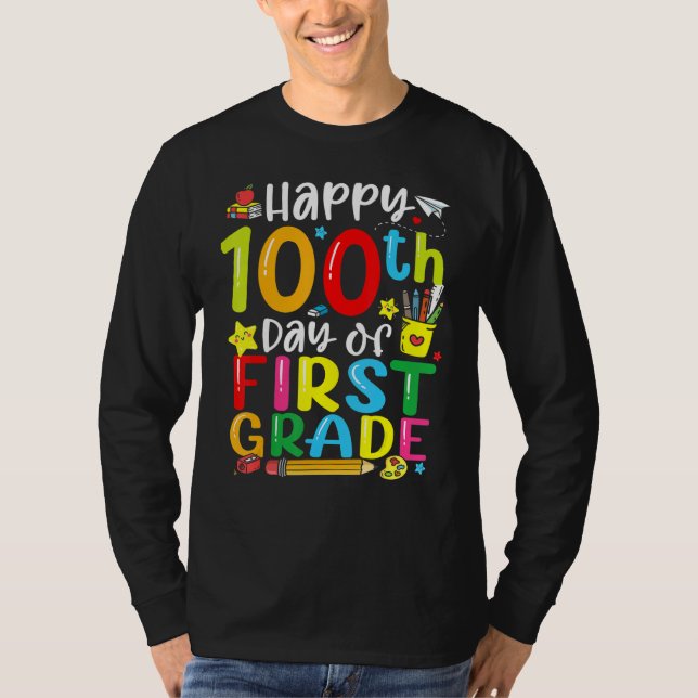 100th Day Of School 1st First Grade Teacher Studen T-Shirt (Vorderseite)