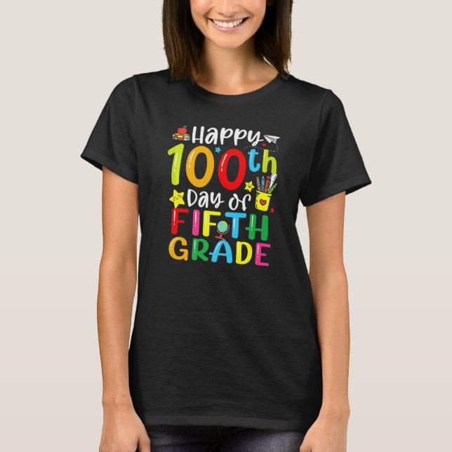 100th Day Of School 5th Fifth Grade Teacher Studen T-Shirt (Vorderseite)