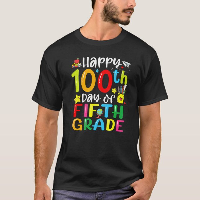 100th Day Of School 5th Fifth Grade Teacher Studen T-Shirt (Vorderseite)