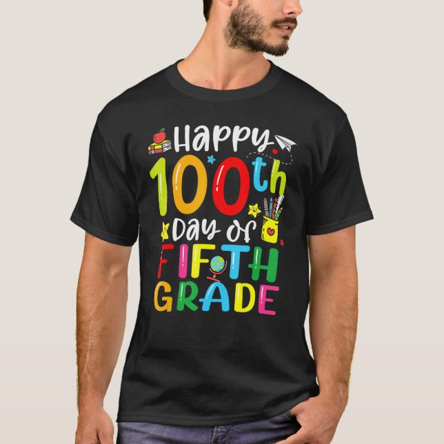 100th Day Of School 5th Fifth Grade Teacher Studen T-Shirt (Vorderseite)