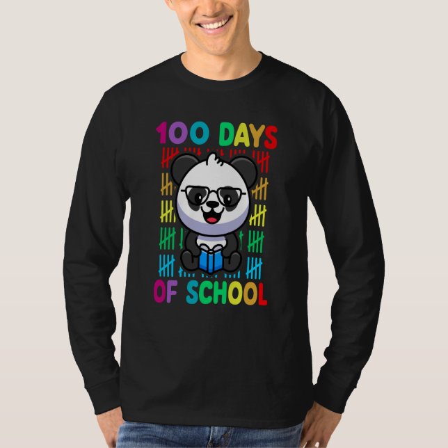 100th Day Of School Animal Panda Happy 100th Day K T-Shirt (Vorderseite)