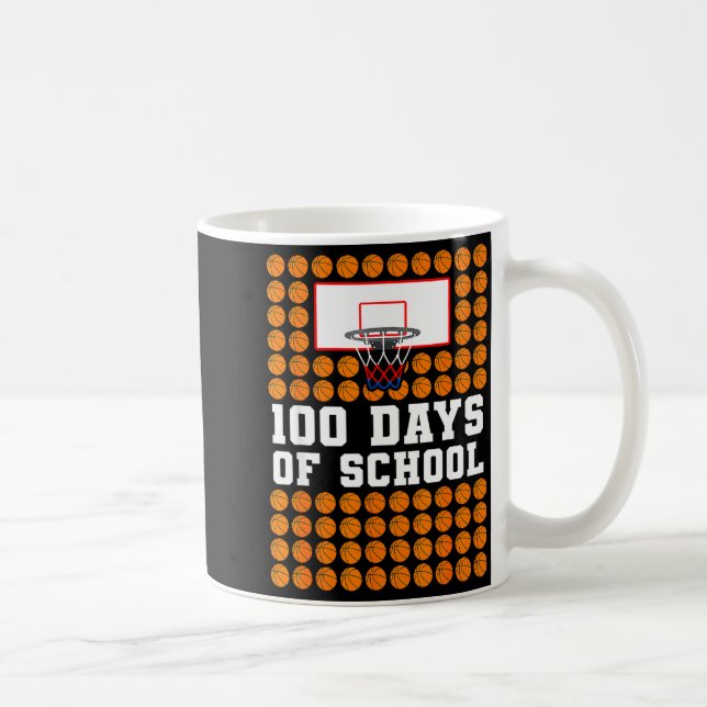 100th Day Of School Basketball Kids 100 Days Of Sc Kaffeetasse (Rechts)