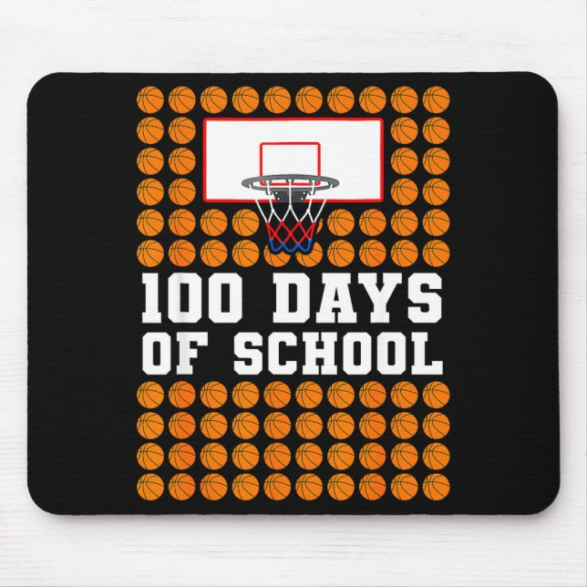 100th Day Of School Basketball Kids 100 Days Of Sc Mousepad (Vorne)