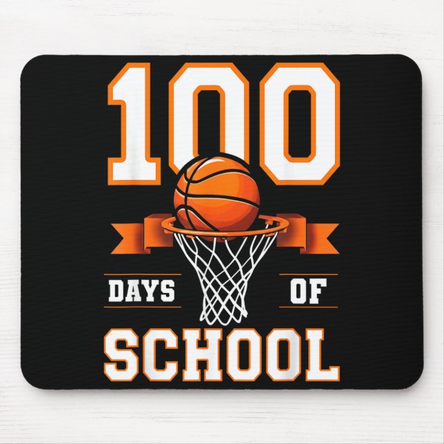 100th Day Of School Basketball Kids 100 Days Of Sc Mousepad (Vorne)