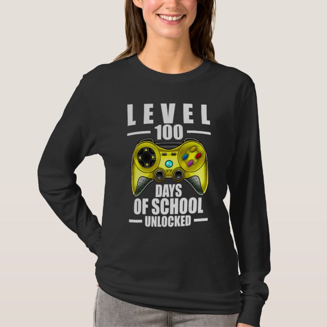 100th Day Of School Boys 100 Days Of School Gaming T-Shirt (Vorderseite)