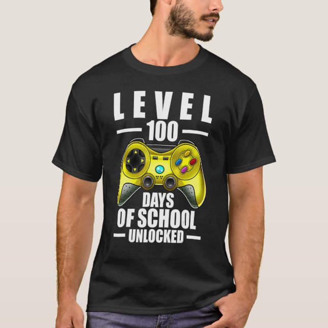 100th Day Of School Boys 100 Days Of School Gaming T-Shirt (Vorderseite)