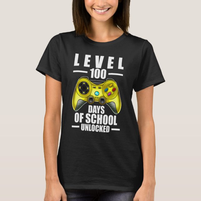 100th Day Of School Boys 100 Days Of School Gaming T-Shirt (Vorderseite)