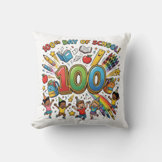 100th Day of School Colorful Celebration Design – Kissen