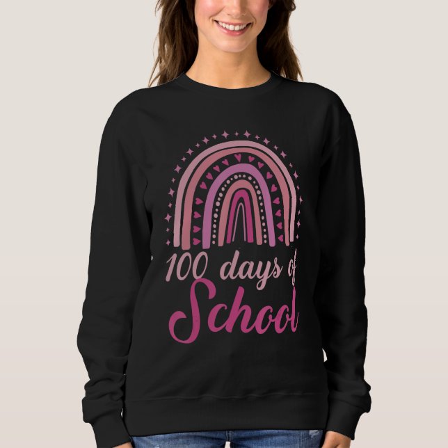 100th Day of School Dino Kids Happy 100 Days Dinos Sweatshirt (Vorderseite)