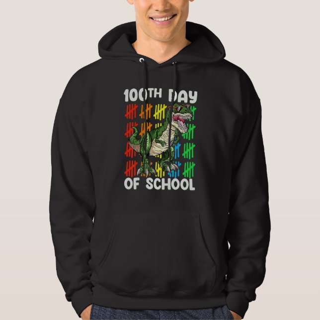 100th Day Of School Dinosaur Rex   Boys Toddler Hoodie (Vorderseite)