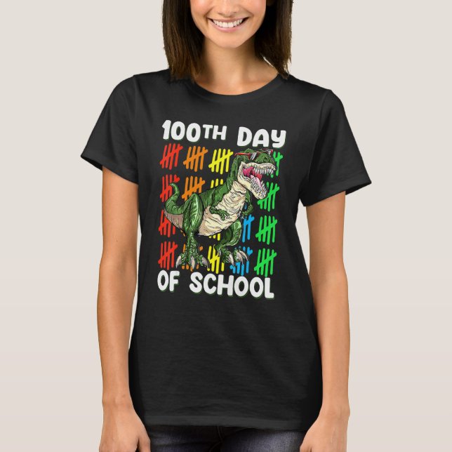 100th Day Of School Dinosaur Rex   Boys Toddler T-Shirt (Vorderseite)