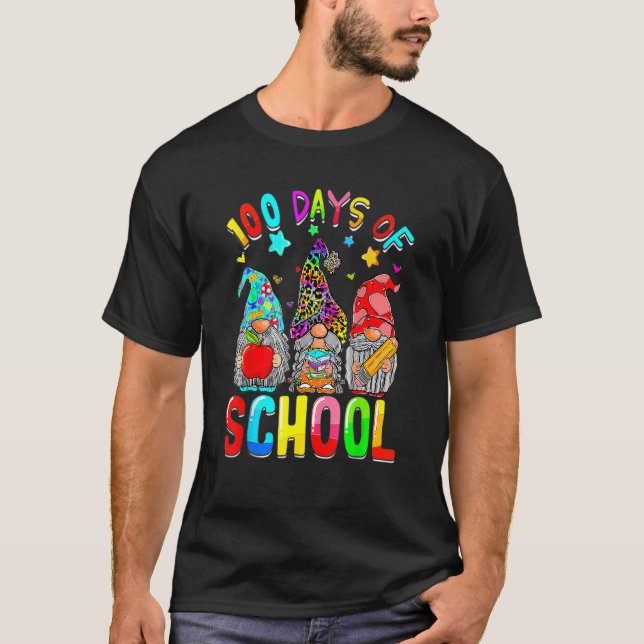 100th Day Of School Gnomes Teacher Student 100 Day T-Shirt (Vorderseite)