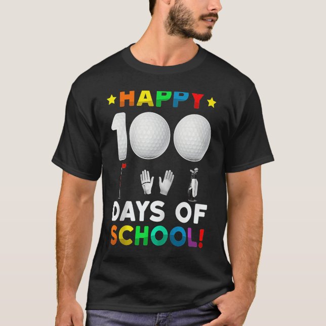 100th Day Of School Golf  100 Days Of School Boys  T-Shirt (Vorderseite)