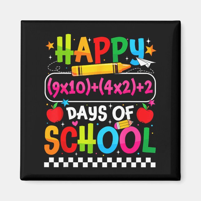 100th Day Of School Happy 100 Days Math Equation T Magnet (Vorne)