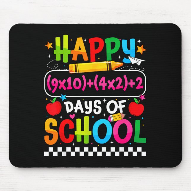 100th Day Of School Happy 100 Days Math Equation T Mousepad (Vorne)