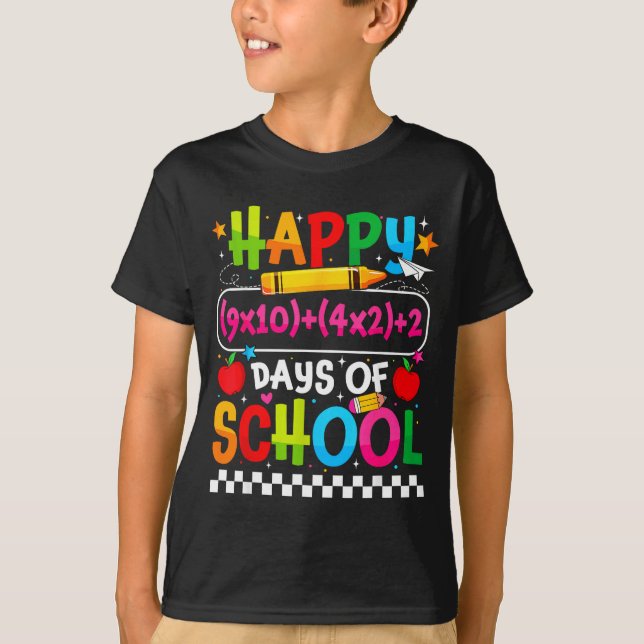 100th Day Of School Happy 100 Days Math Equation T T-Shirt (Vorderseite)