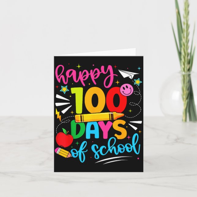 100th Day Of School Happy 100 Days Teachers Boy Gi Karte (Vorderseite)