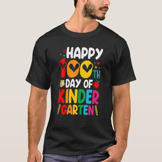 100th Day of School Kindergarten Teachers students T-Shirt (Vorderseite)