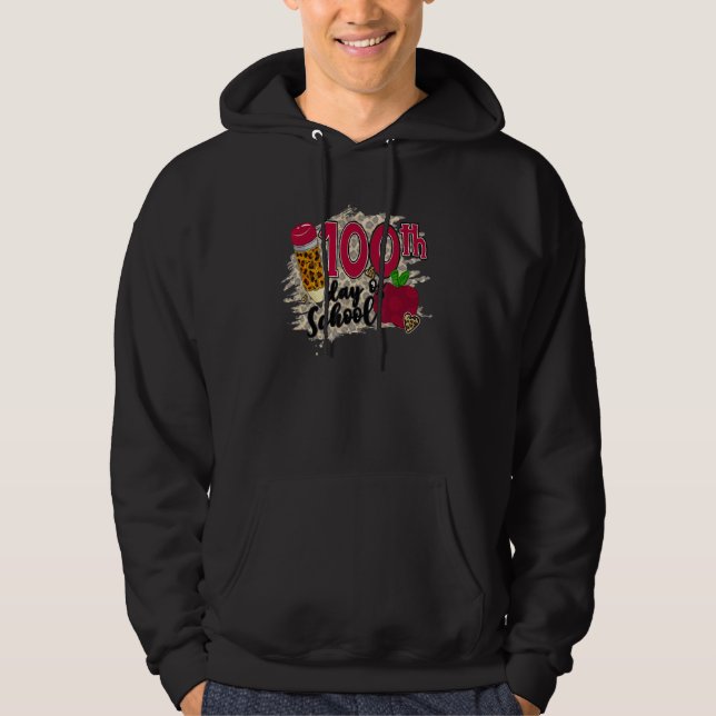 100th Day of School Leopard 100th Day of School Te Hoodie (Vorderseite)