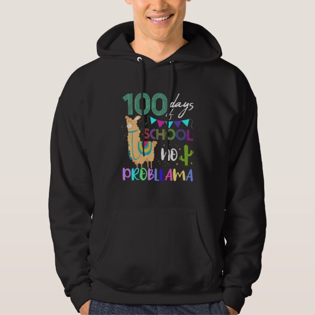 100th day of school llama for child hoodie (Vorderseite)