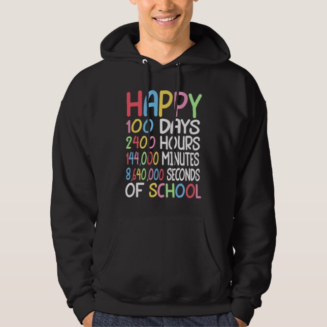 100th Day Of School Math Teacher Happy 100 Days Of Hoodie (Vorderseite)