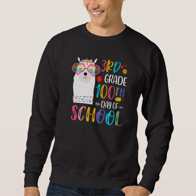 100th day of School No Prob Llama 100 Days Of 3rd  Sweatshirt (Vorderseite)