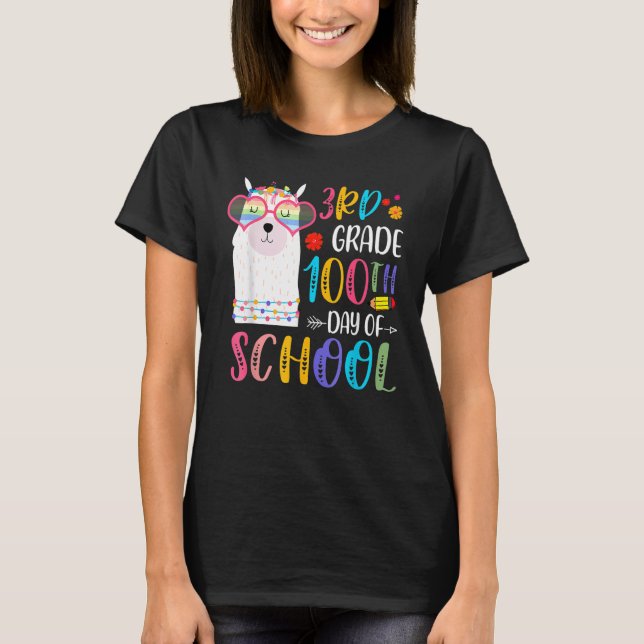 100th Day Of School No Prob Llama 100 Days Of 3rd  T-Shirt (Vorderseite)