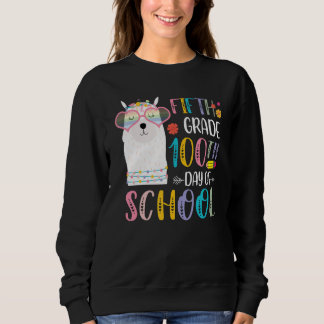 100th day of School No Prob Llama 100 Days Of Fift Sweatshirt