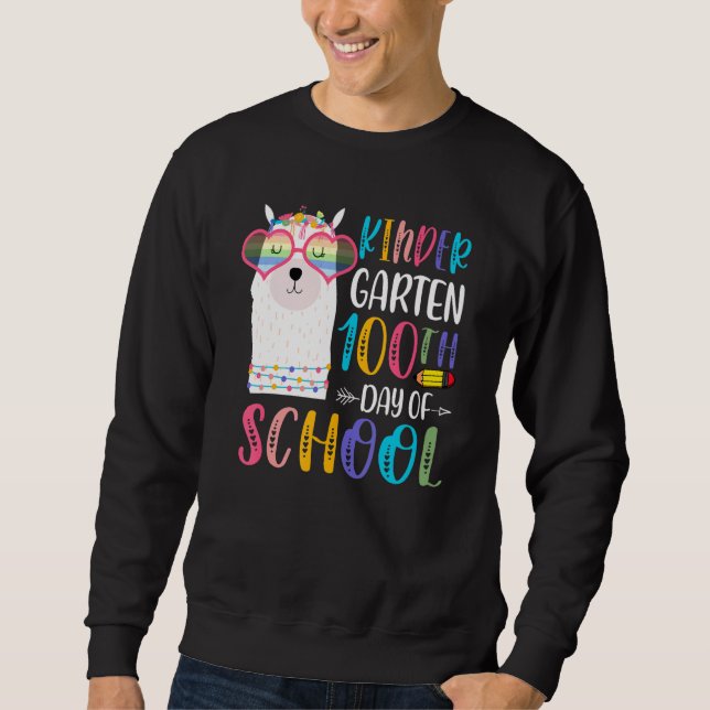 100th day of School No Prob Llama 100 Days Of Kind Sweatshirt (Vorderseite)