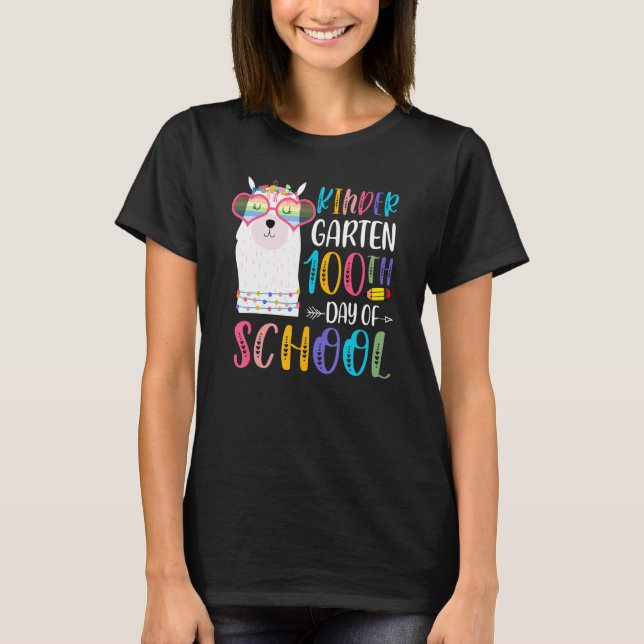 100th day of School No Prob Llama 100 Days Of Kind T-Shirt (Vorderseite)