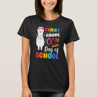 100th Day Of School No Prob Llama 100th Day First  T-Shirt