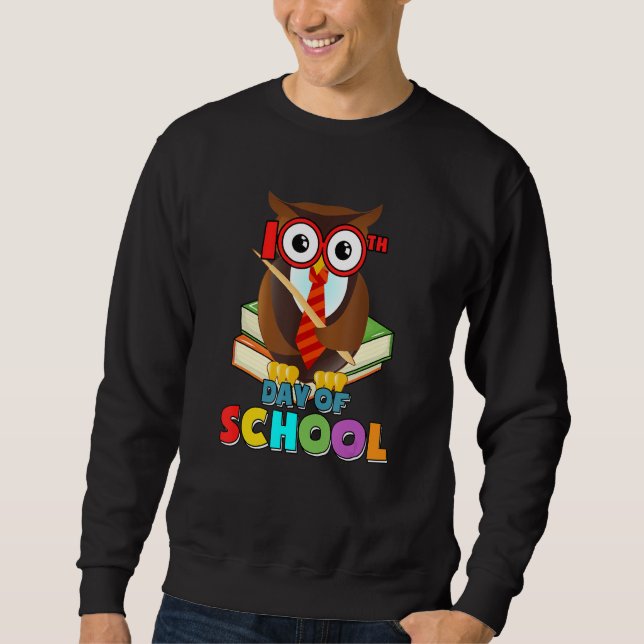 100th Day of School Owl Gift Teacher Student Kids  Sweatshirt (Vorderseite)