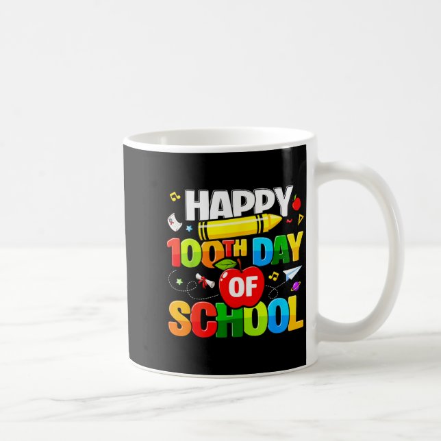 100th Day Of School Shirt For Teachers Kids Happy  Kaffeetasse (Rechts)