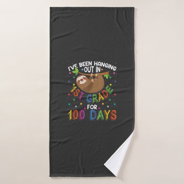 100th Day of School Sloth Design - 1st Grade 100 D Badehandtuch (Badehandtuch)