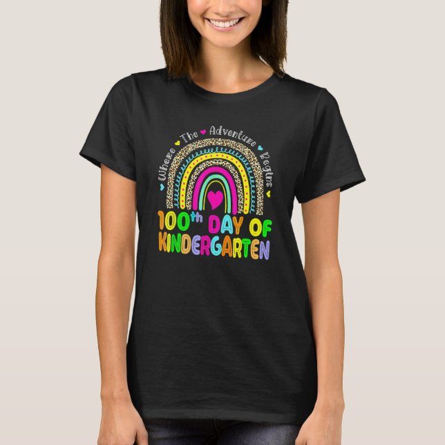 100th Day Of School Teacher 100 Days Of Kindergart T-Shirt (Vorderseite)